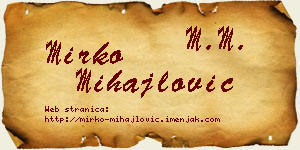 Mirko Mihajlović vizit kartica